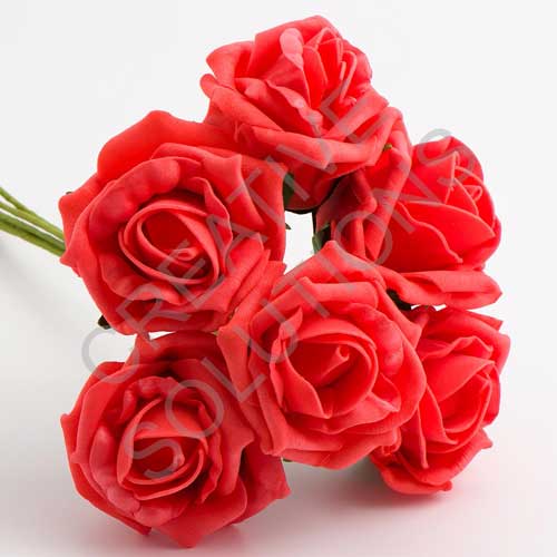 FR-0865 - Coral 5cm Colourfast Foam Roses